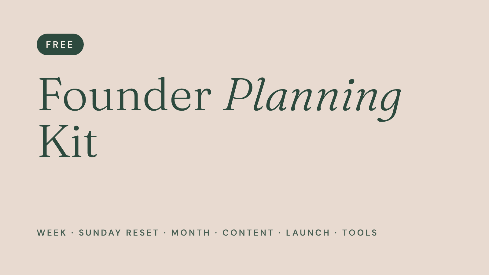 Free Founder Planning Kit
