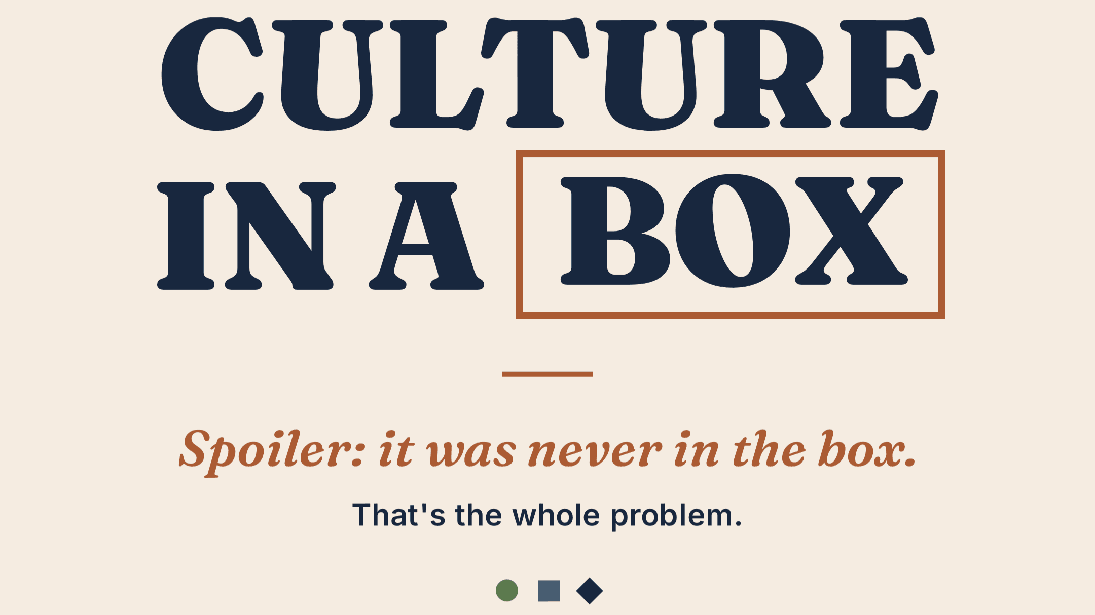 Culture in a Box: A Workbook for Leaders 