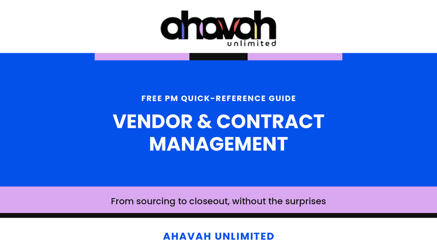 Vendor & Contract Management  - QRG (Free)