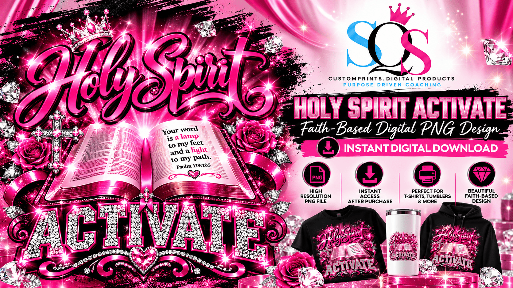 Holy Spirit Activate PNG | Pink Edition