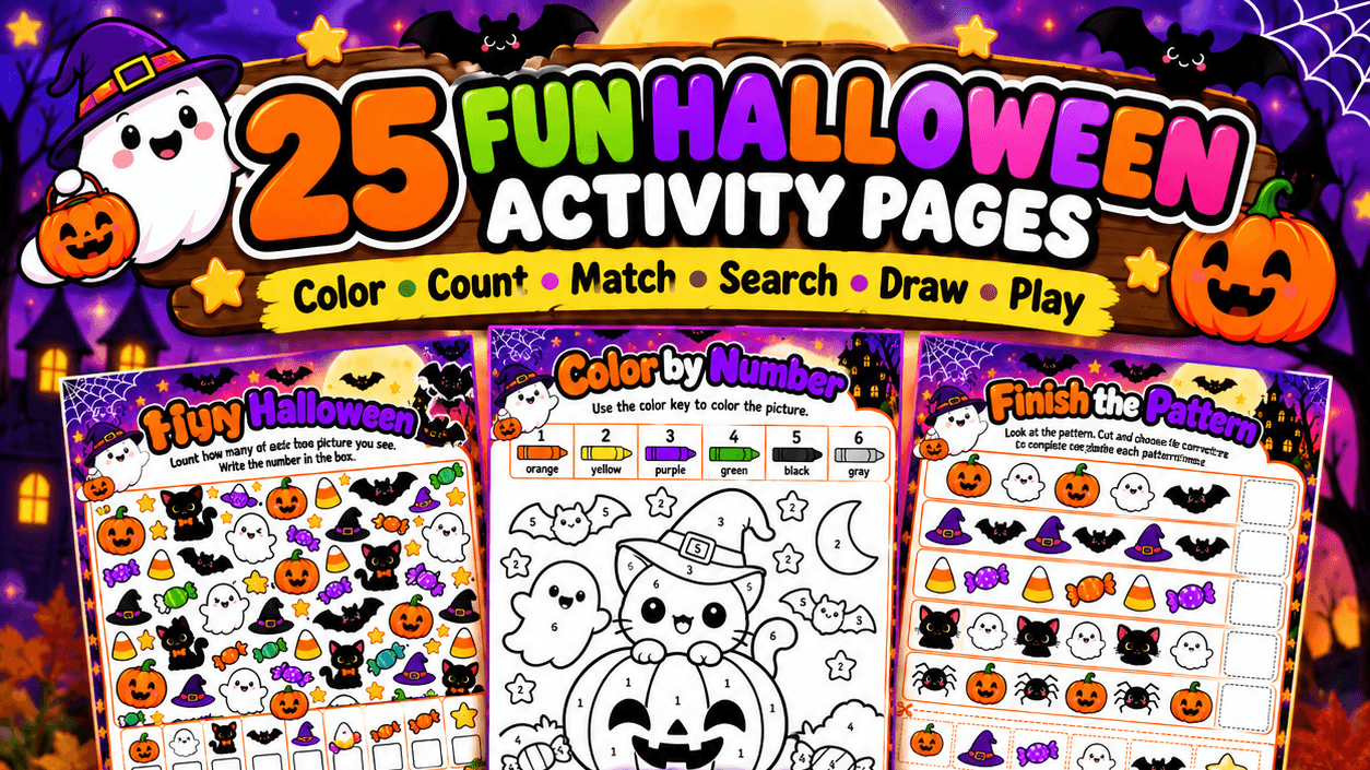 Halloween Activity Book for Kids Ages 4β8