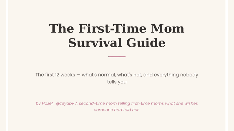 The First-Time Mom Survival Guide (Weeks 1–12)