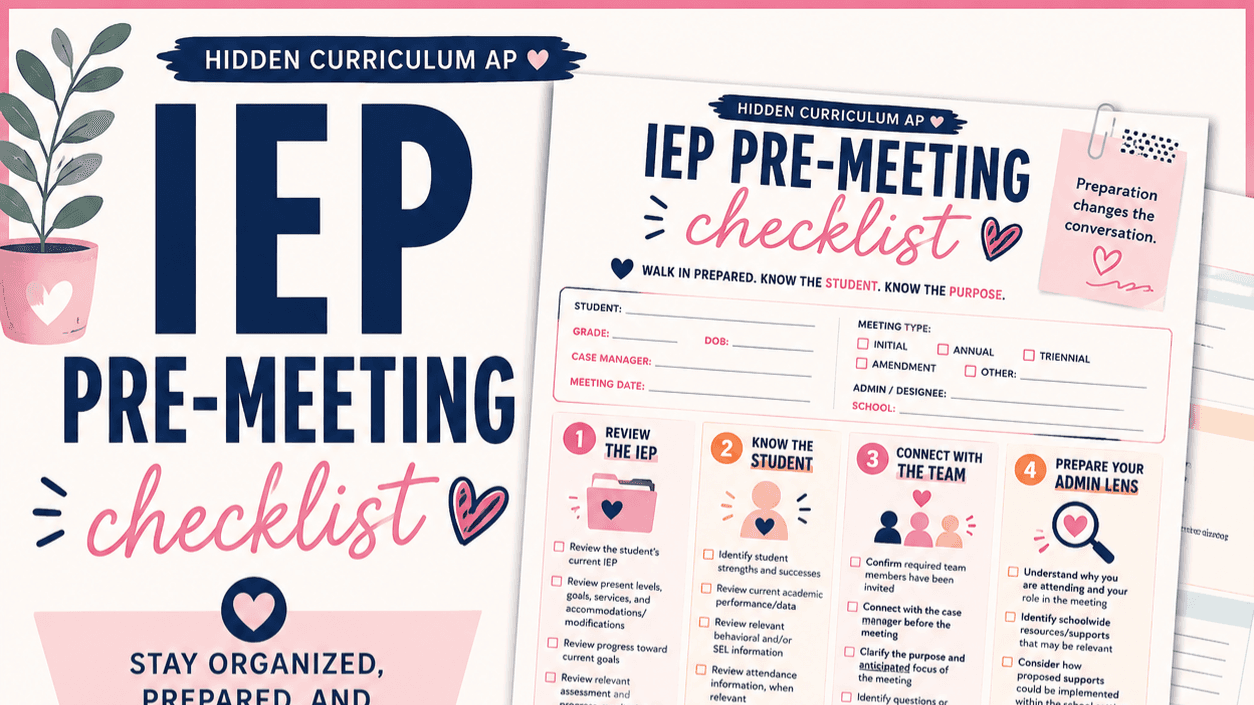 💗 IEP Pre-Meeting Checklist