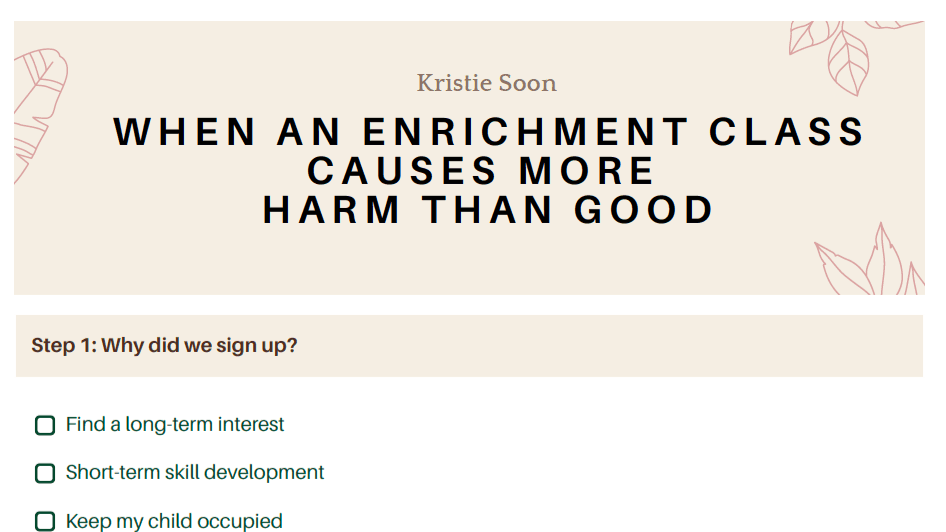 Get My Enrichment Class Evaluation Now!