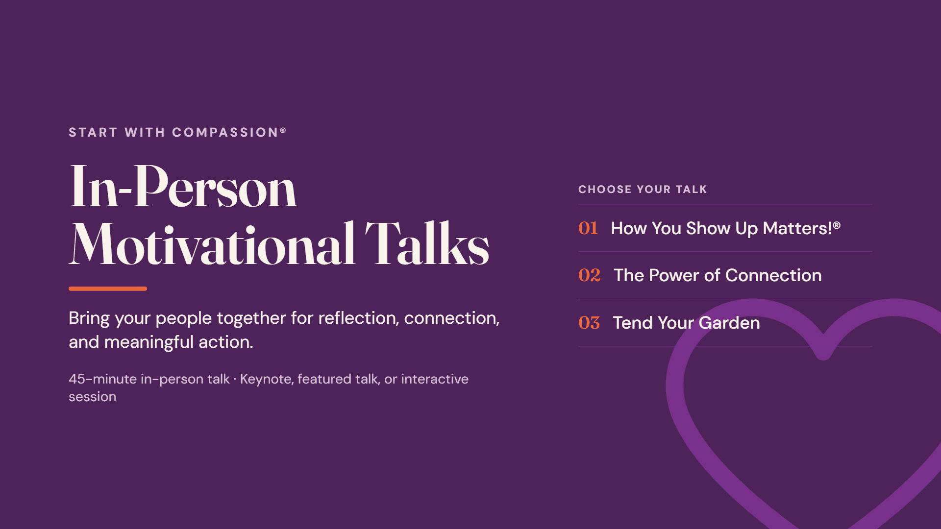 In-Person Motivational Talks 