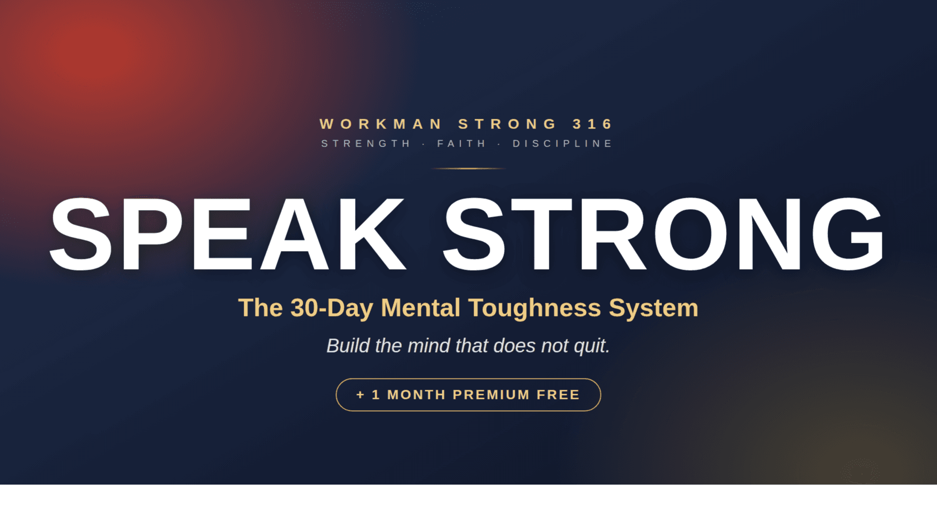 SPEAK STRONG: The 30-Day Mental Toughness System
