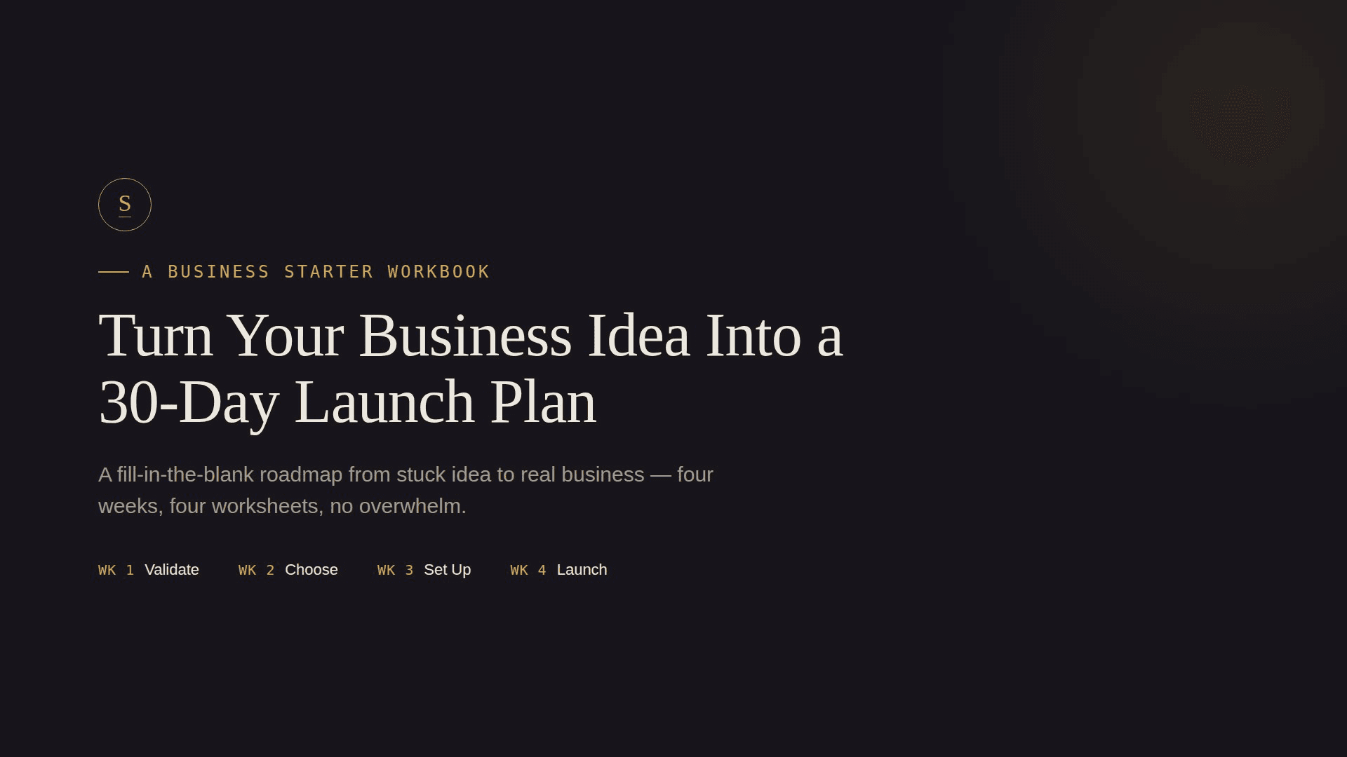 Turn Your Business Idea Into a 30-Day Launch Plan!