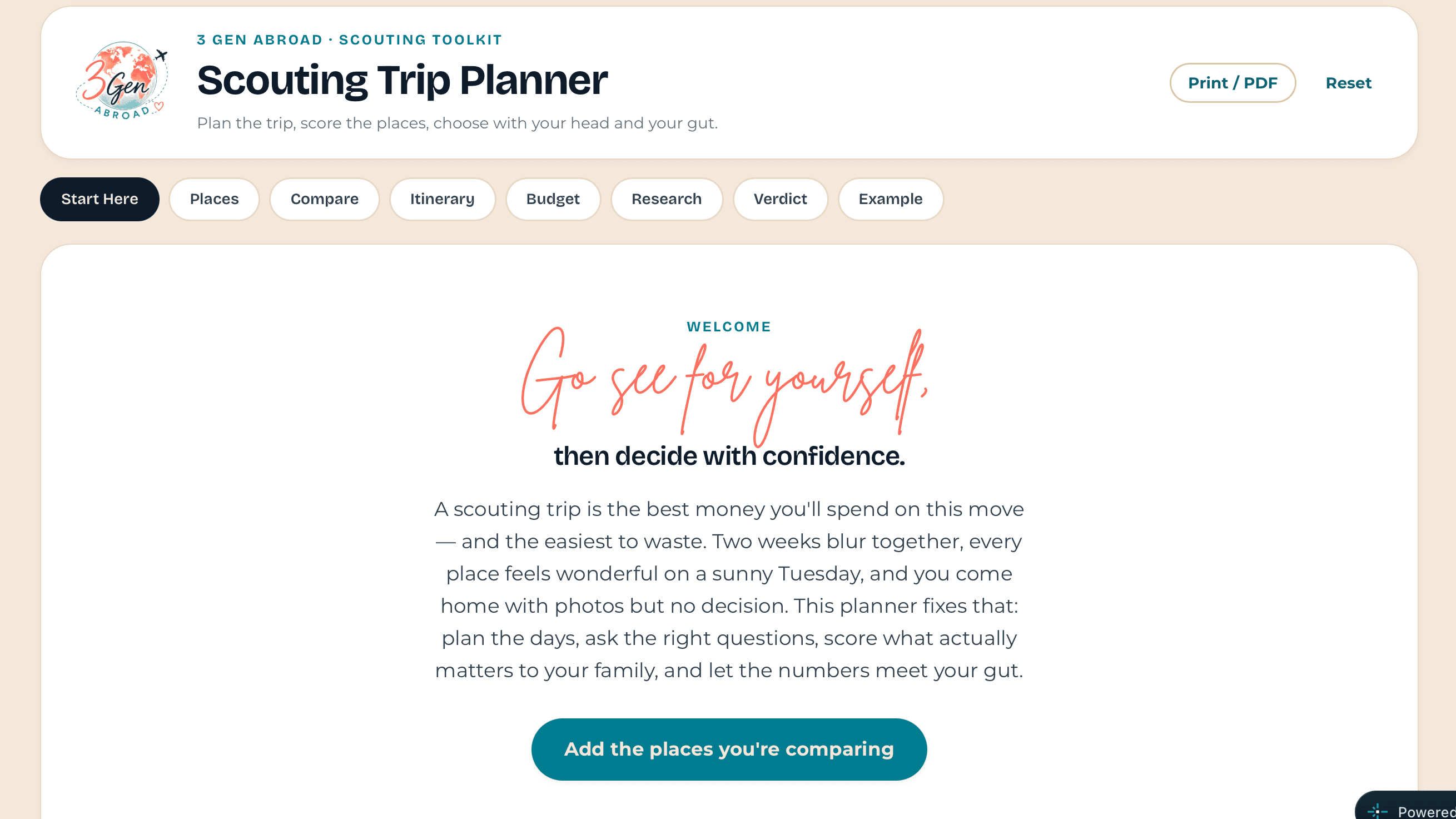 The Scouting Trip Planner — Choose With Confidence