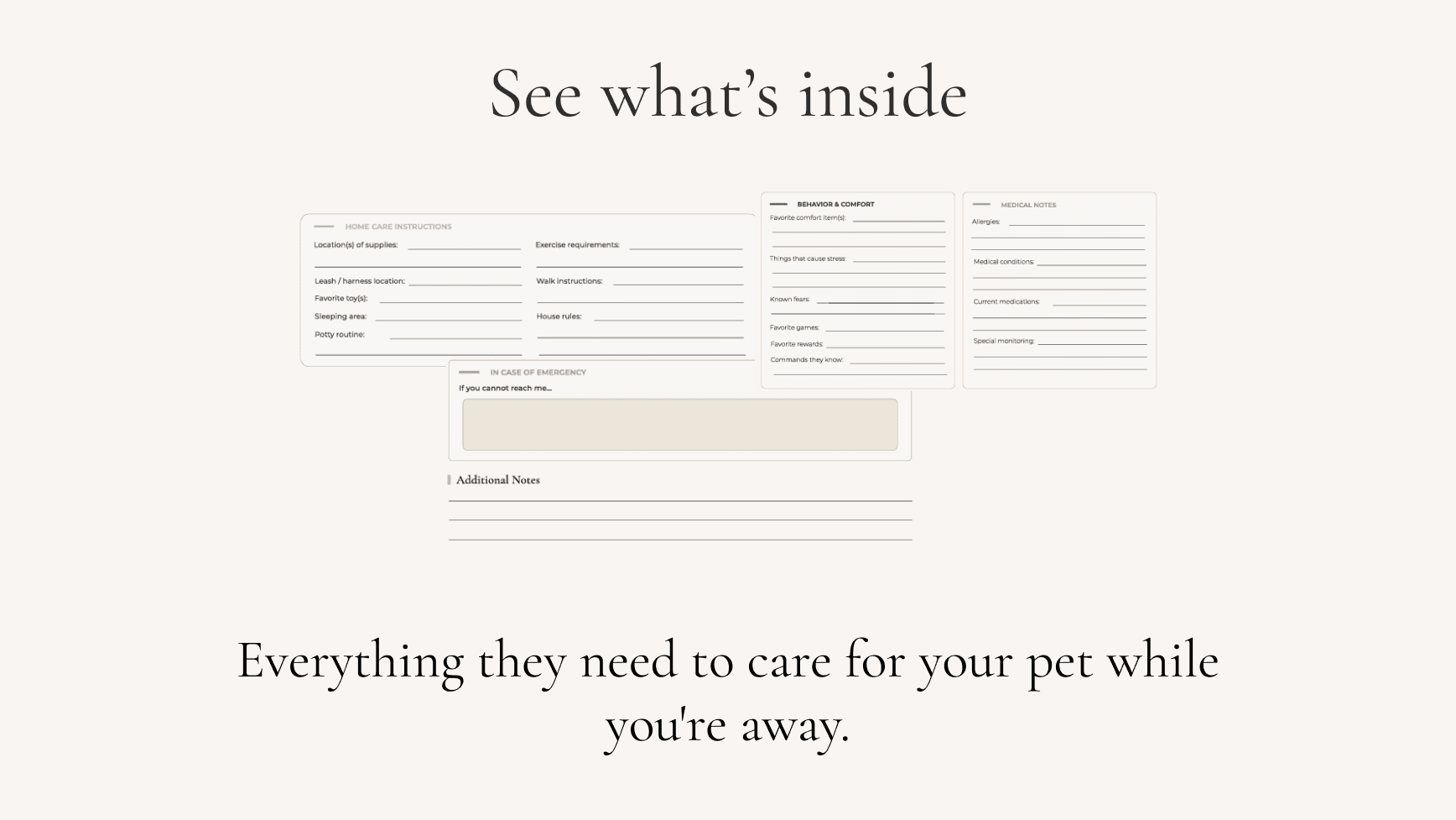 Pet Sitter & Caregiver Information Packet