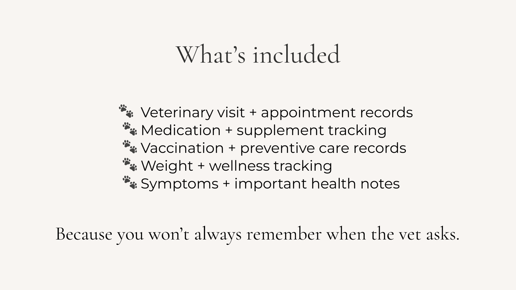 Pet Health Journal