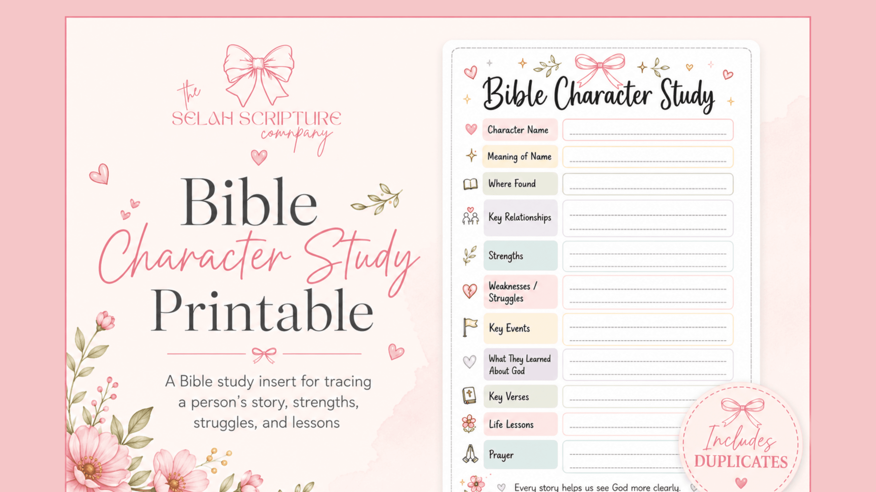 Bible Character Study Printable