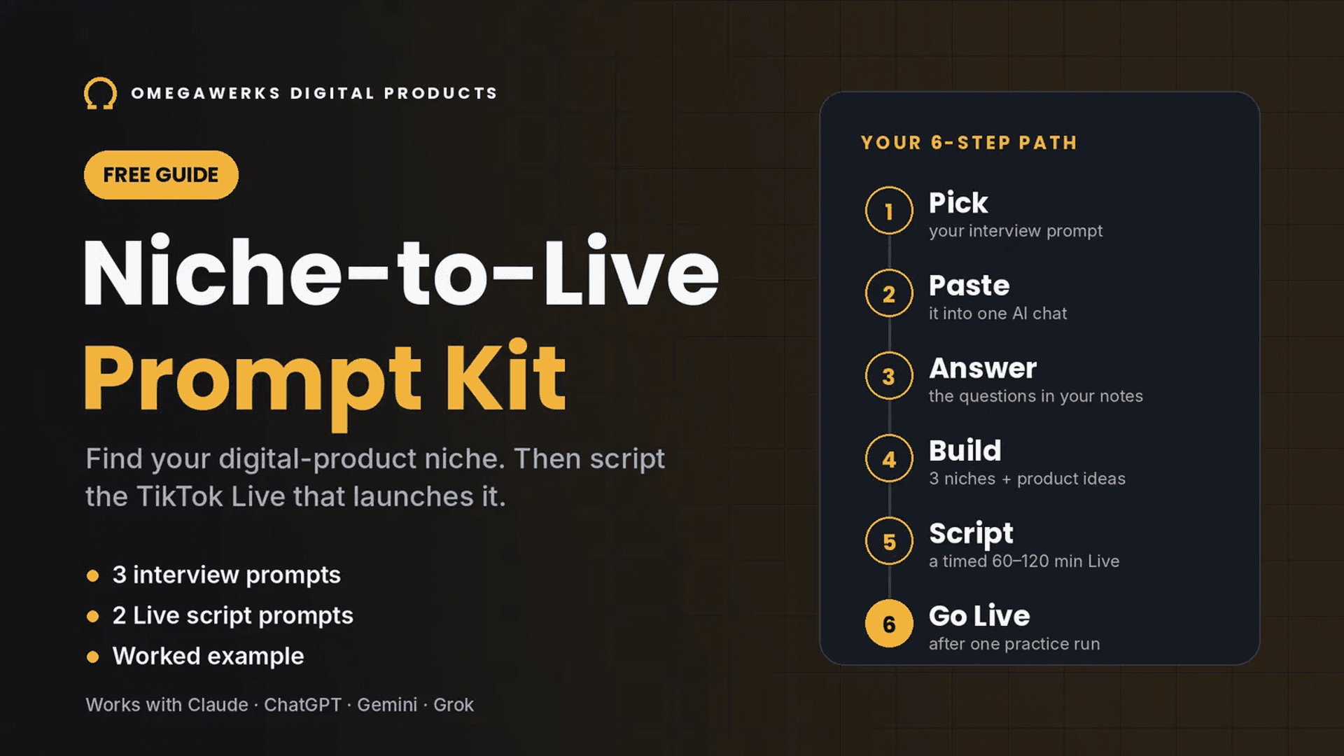 Niche-to-Live Prompt Kit (Free)