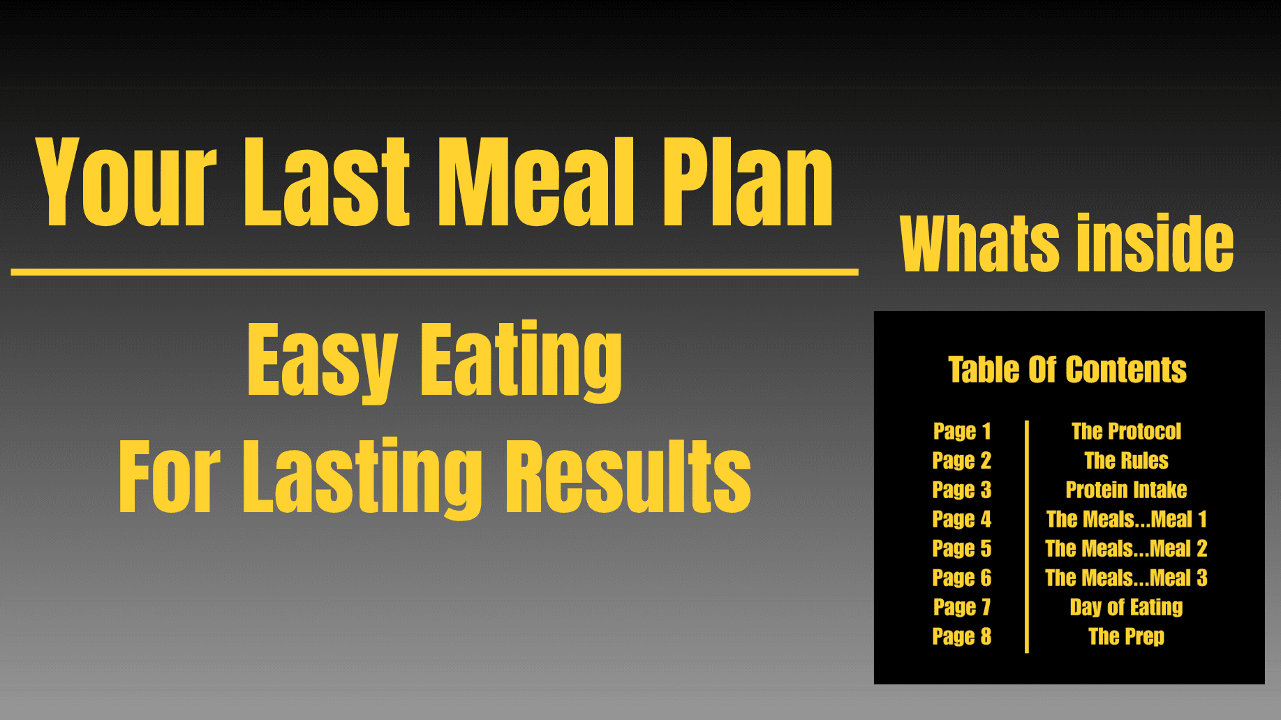 Get The Meal Plan Now!
