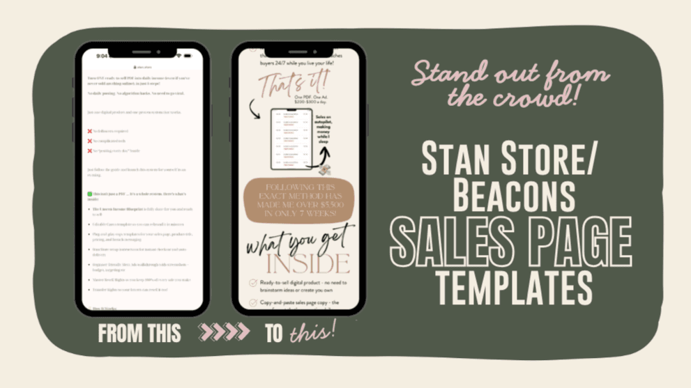Beacons/Stan Store Sales Page Templates