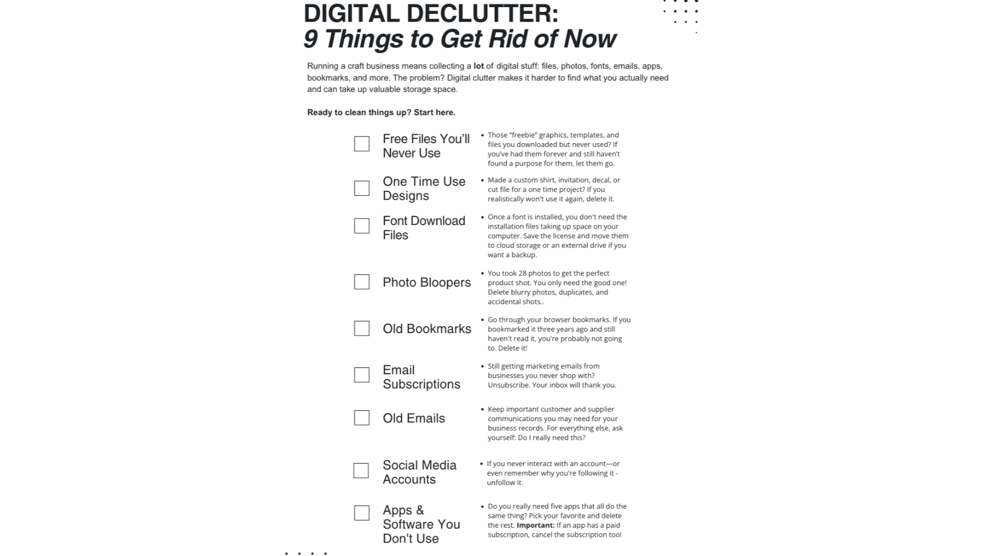 Free Download: Digital Declutter Checklist