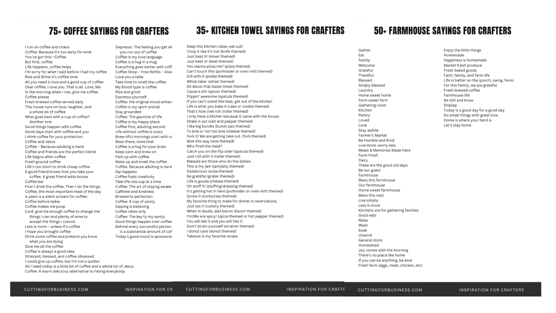 Ebook: Inspiration for Crafters - 1500+ Sayings