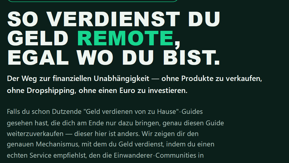 Geld verdienen von überall aus - Remote Partner