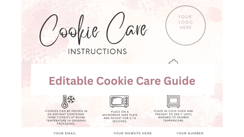 Editable Cookie Care Card