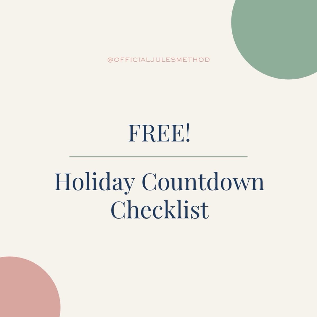 Free Holiday Countdown Checklist