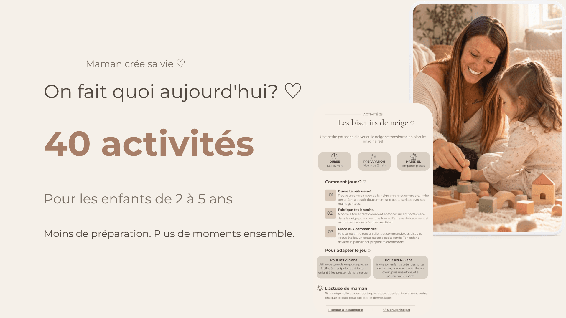 40 activités pour les enfants de 2 à 5 ans♡