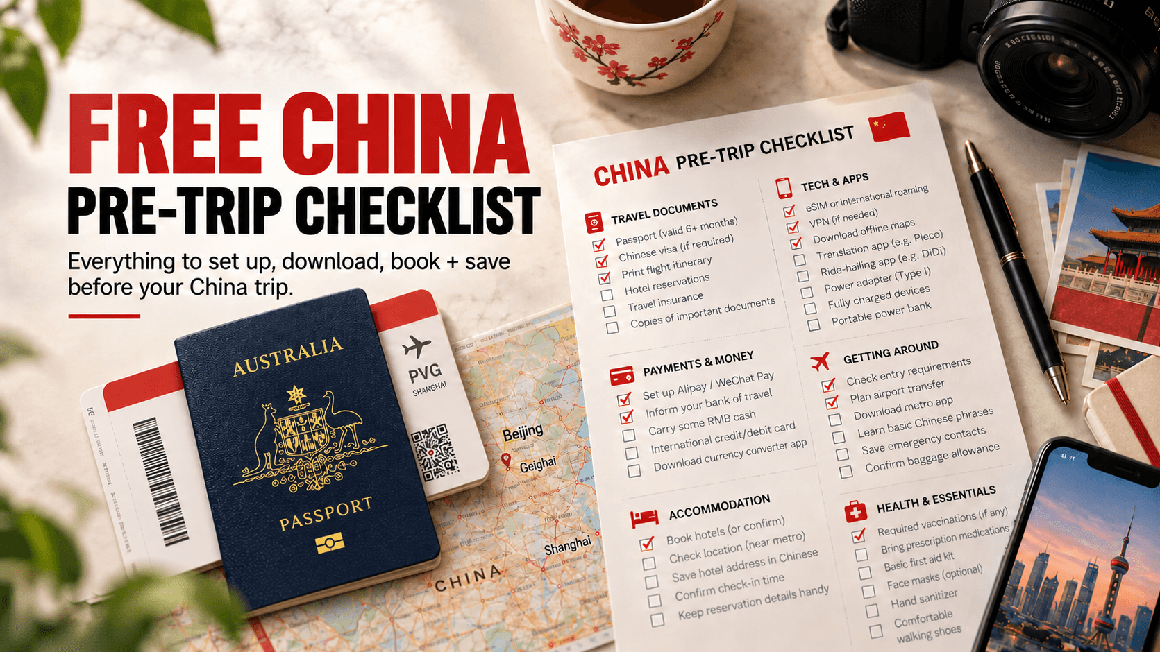 Free China Pre-Trip Checklist 🇨🇳