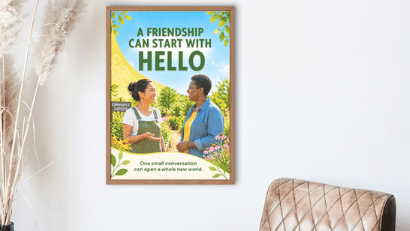 Friendship Can Start With Hello Poster FREE