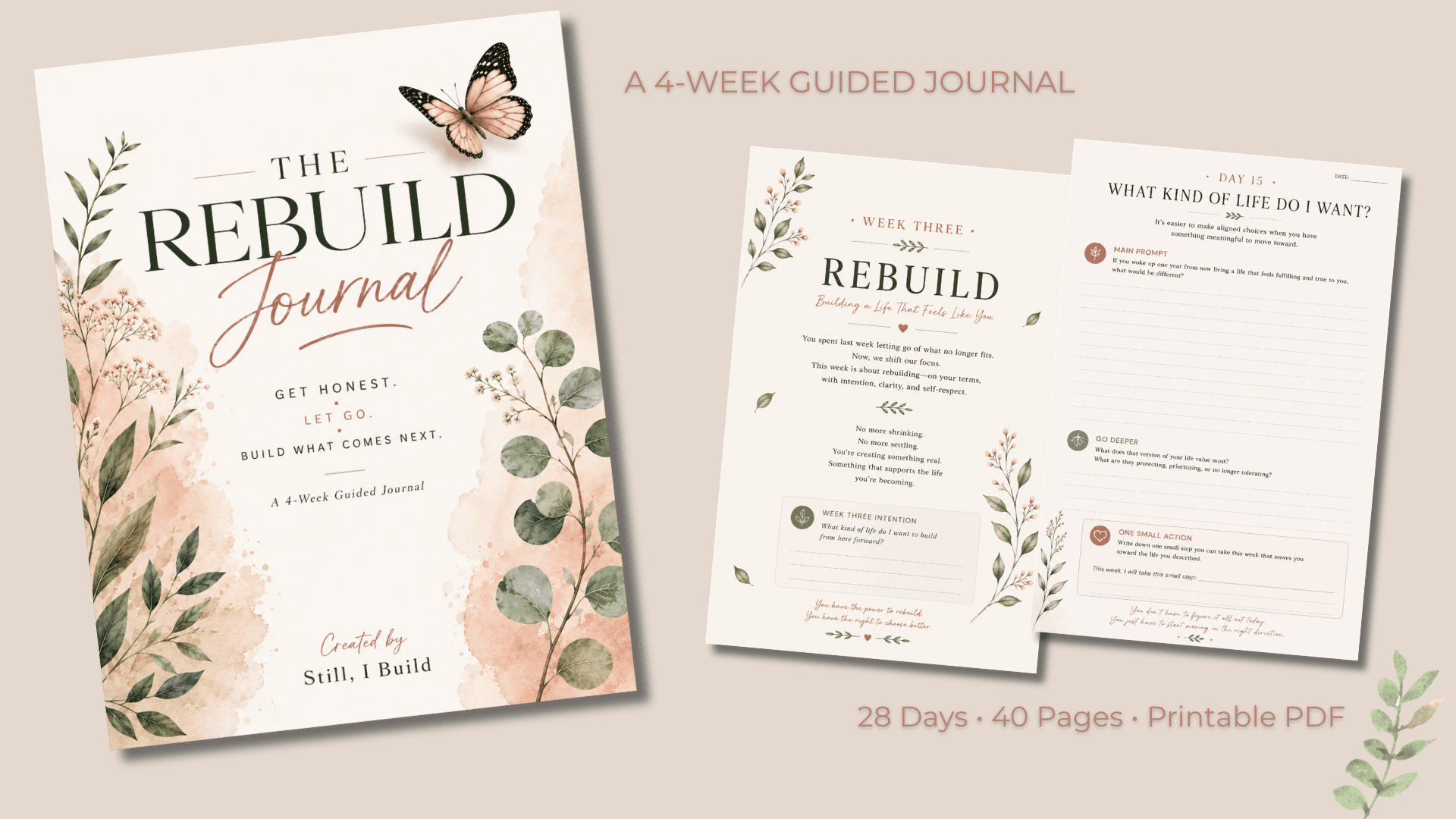 The Rebuild Journal | 4-Week Guided Journal