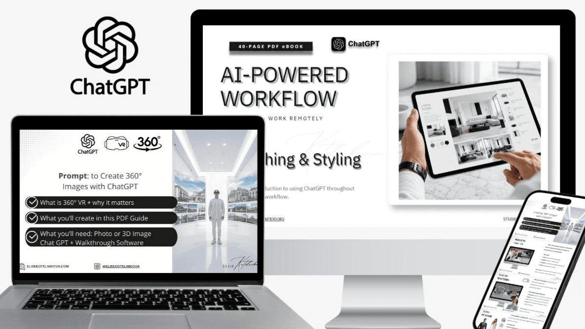  eDesign BUNDLE: AI workflow + 360° with ChatGPT