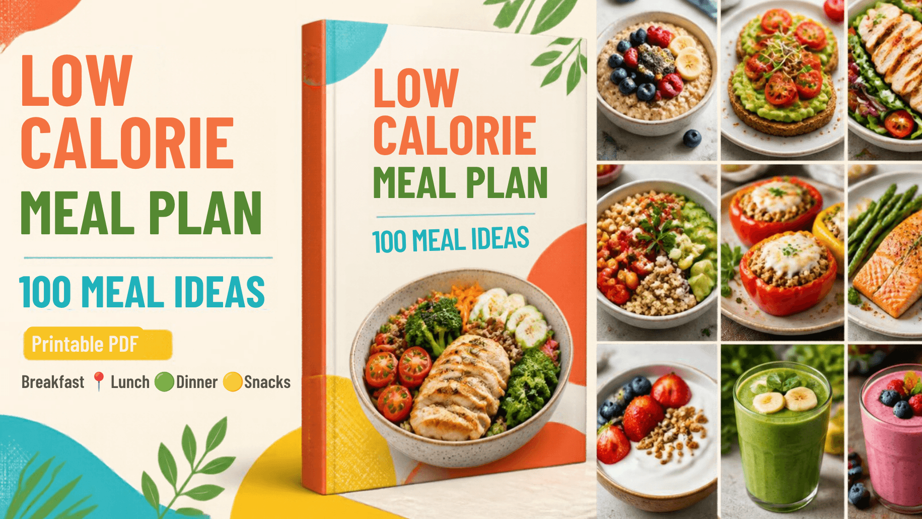 Low Calorie Meal Plan: 100 Meal Ideas, Weight Loss