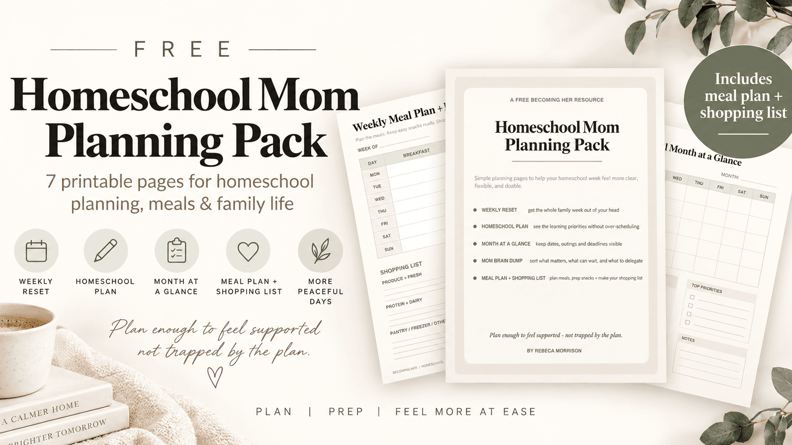 Free Homeschool Mom Planning Pack!