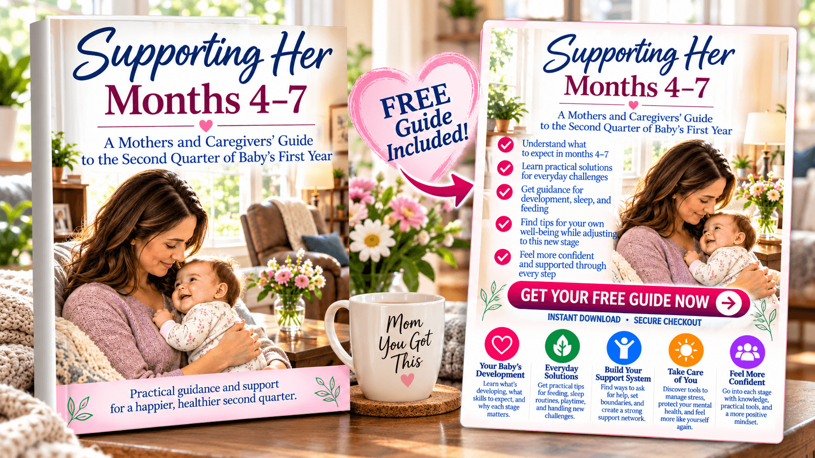 Supporting her, months 4 - 7