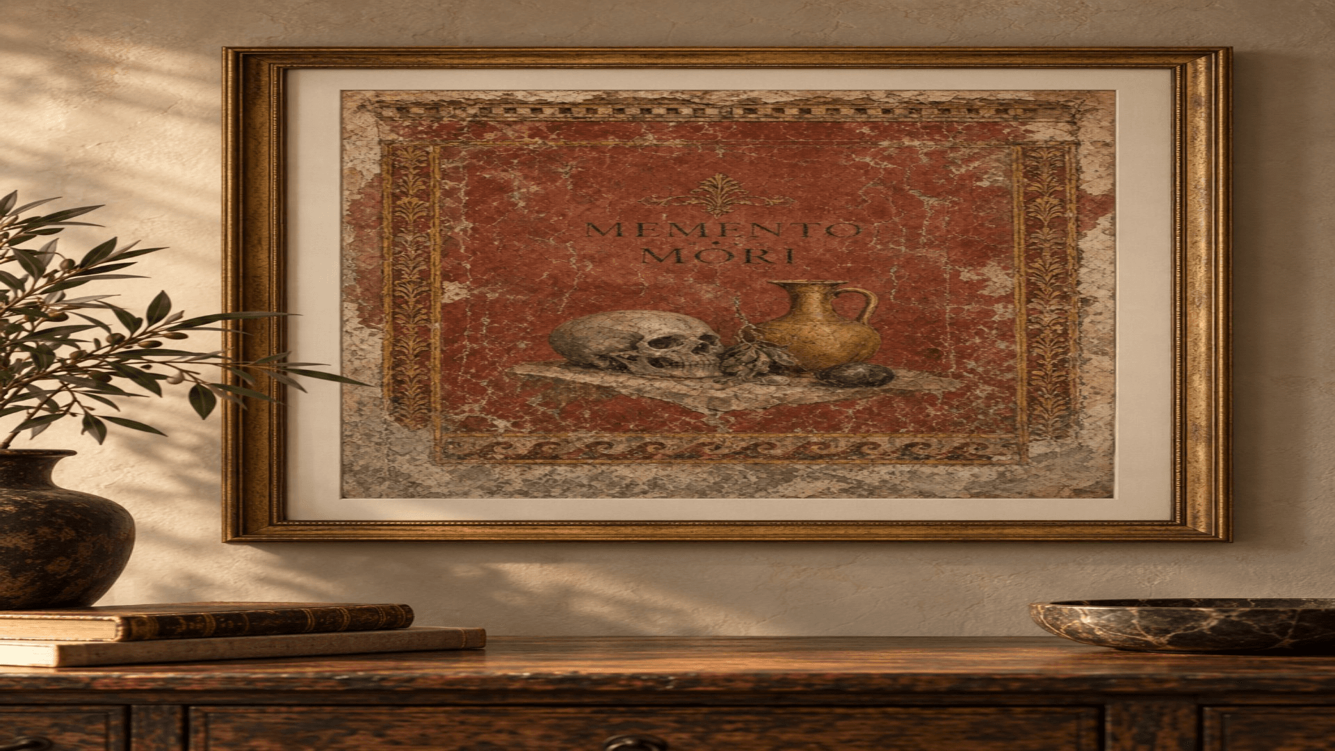 Memento Mori — Ancient Roman Fresco