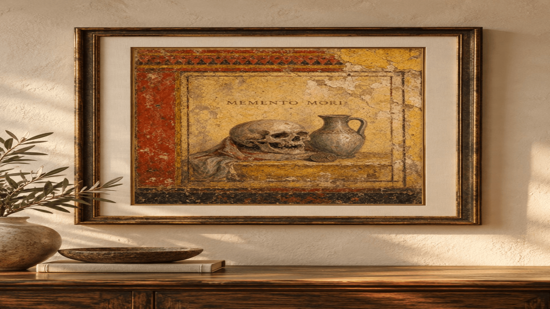 Memento Mori — Ancient Roman Fresco Wall Art 