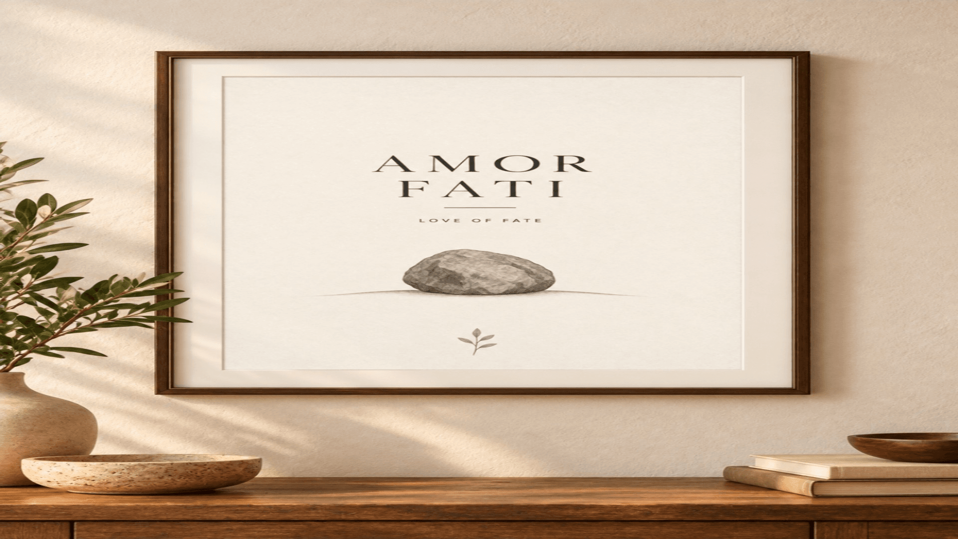 Amor Fati — Minimalist Stone Wall Art