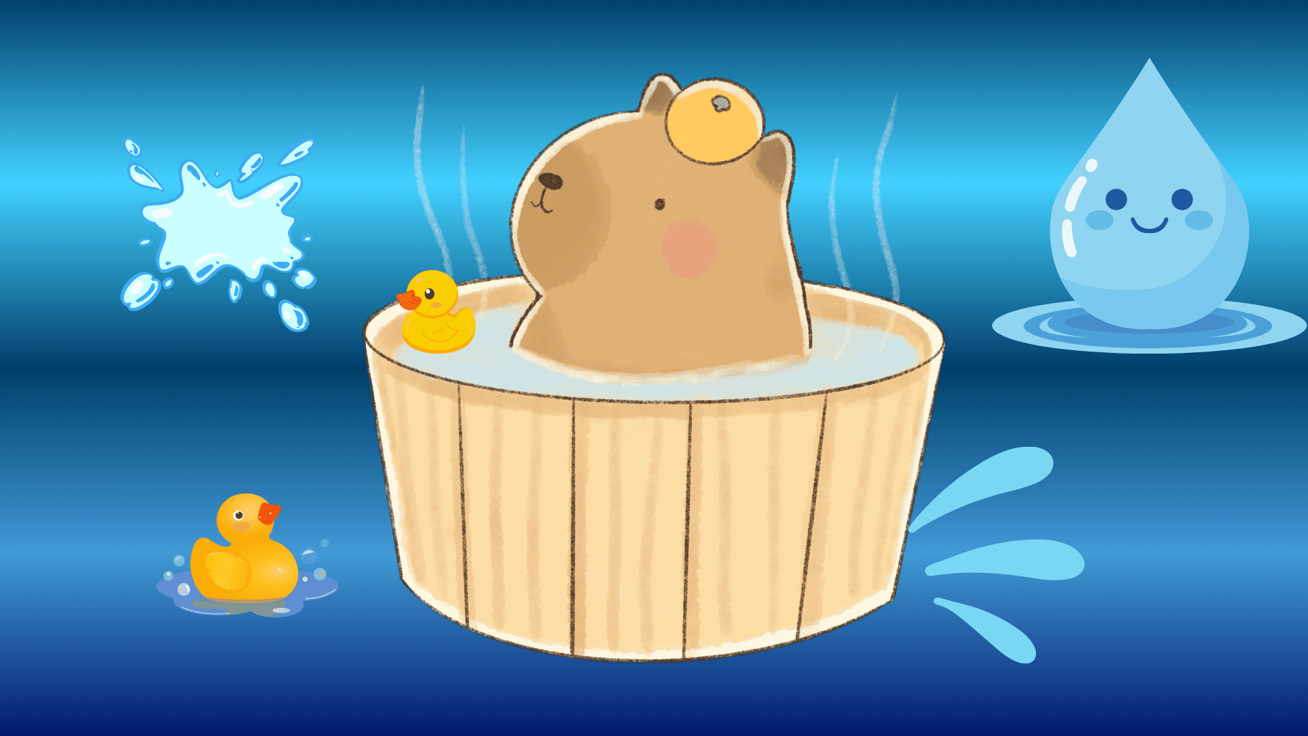 Capybara Bath Time