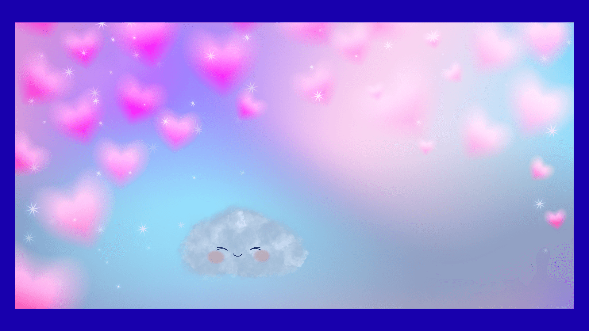 Pink Heart Clouds wallpaper for Tablets/ Desktops