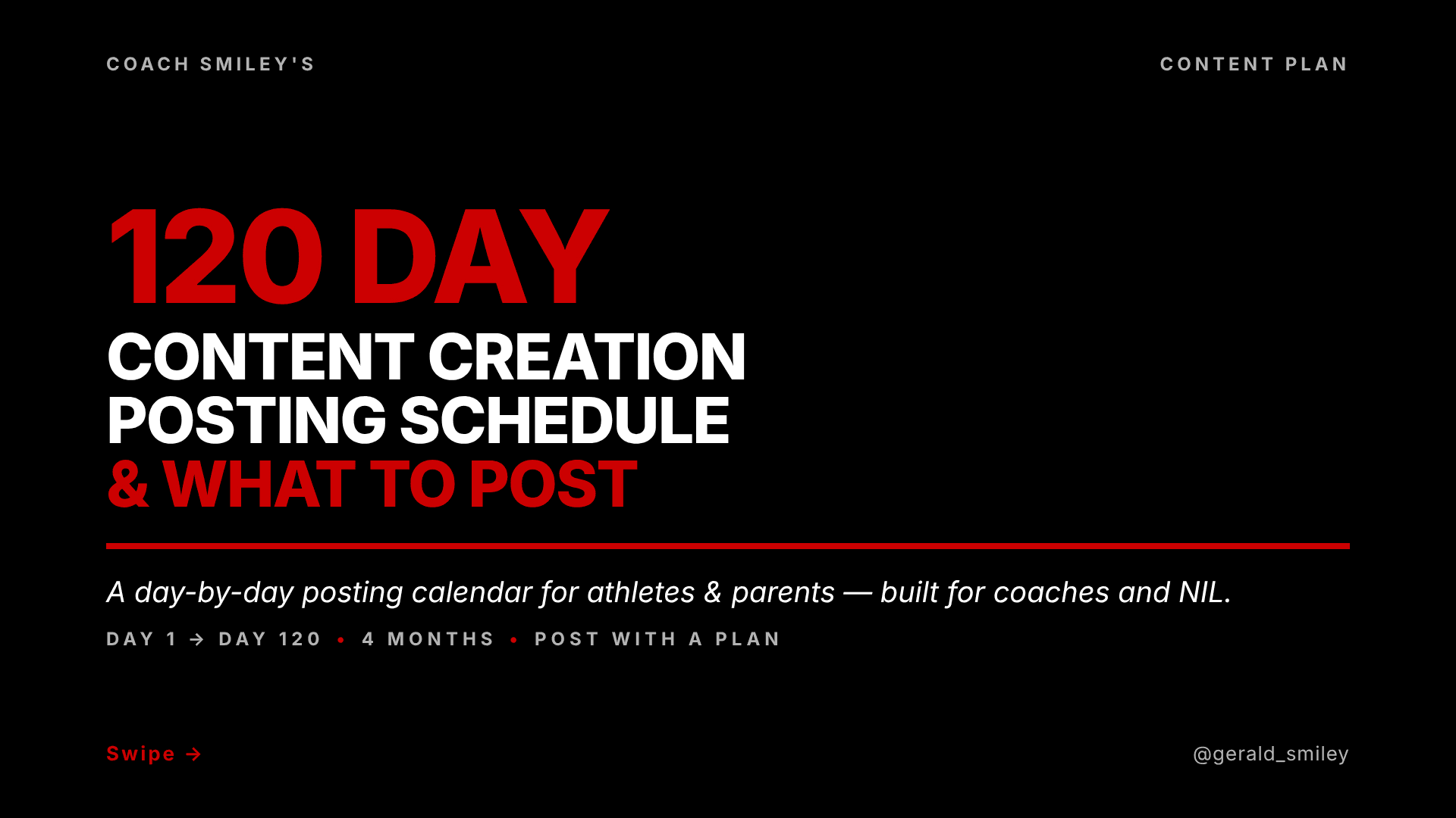 120 Day Athlete Content Creation Calendar 