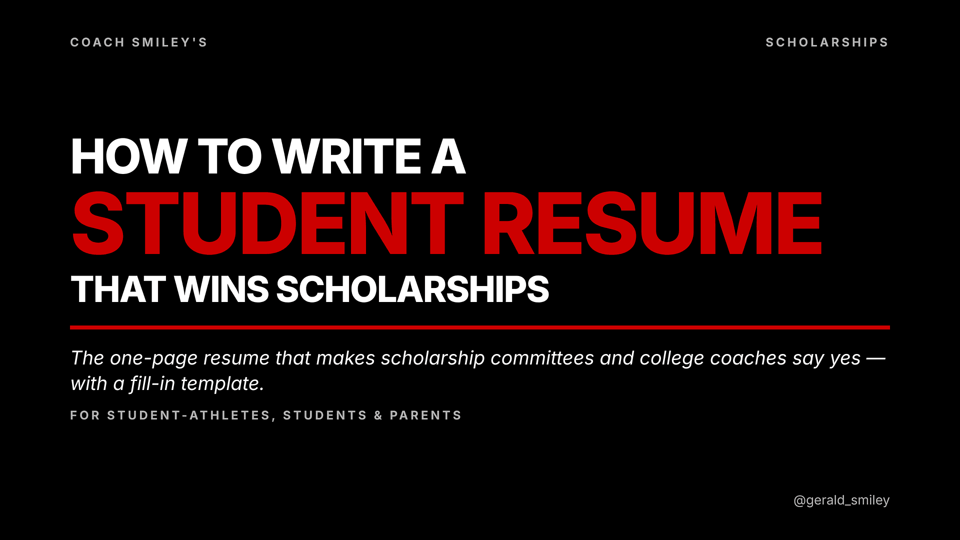 Write The Student Resume That Wins Scholarships