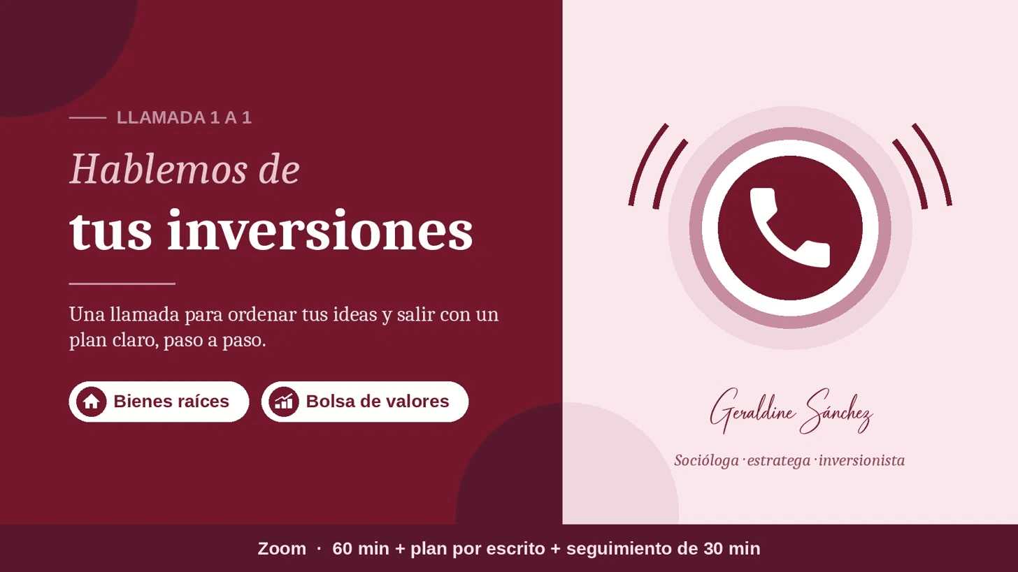 Llamada 1 a 1: Hablemos de tus inversiones