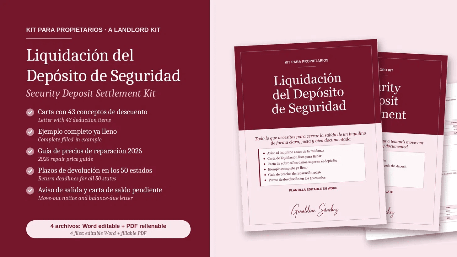 Kit de Liquidación del Depósito·Security Deposit k