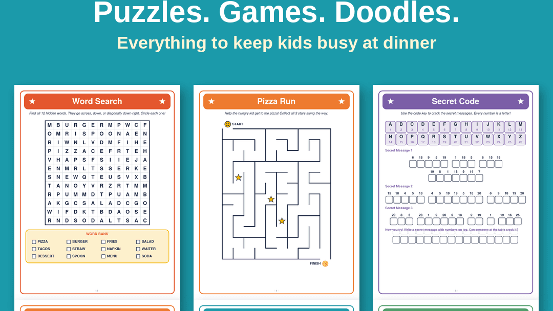 The Family Table Activity Book | Color + Black & W
