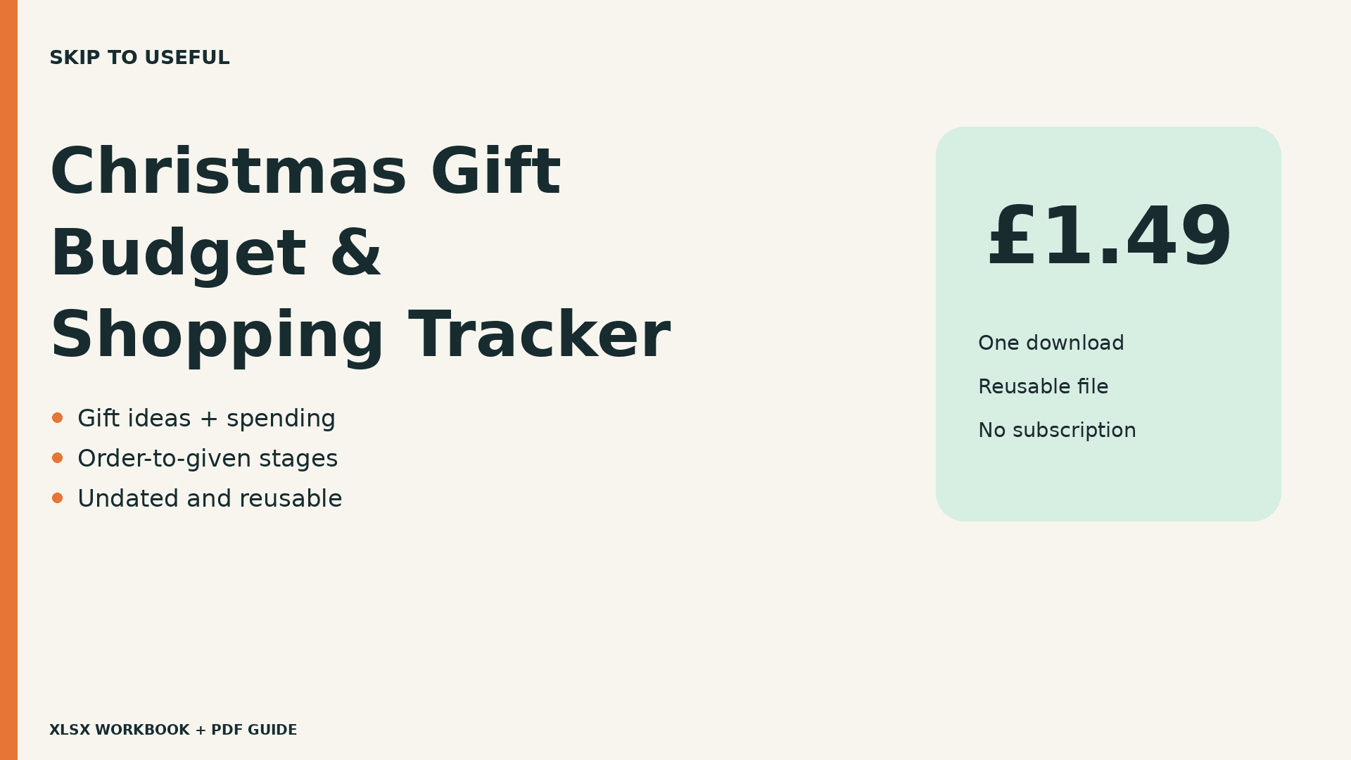 Christmas Gift Budget & Shopping Tracker
