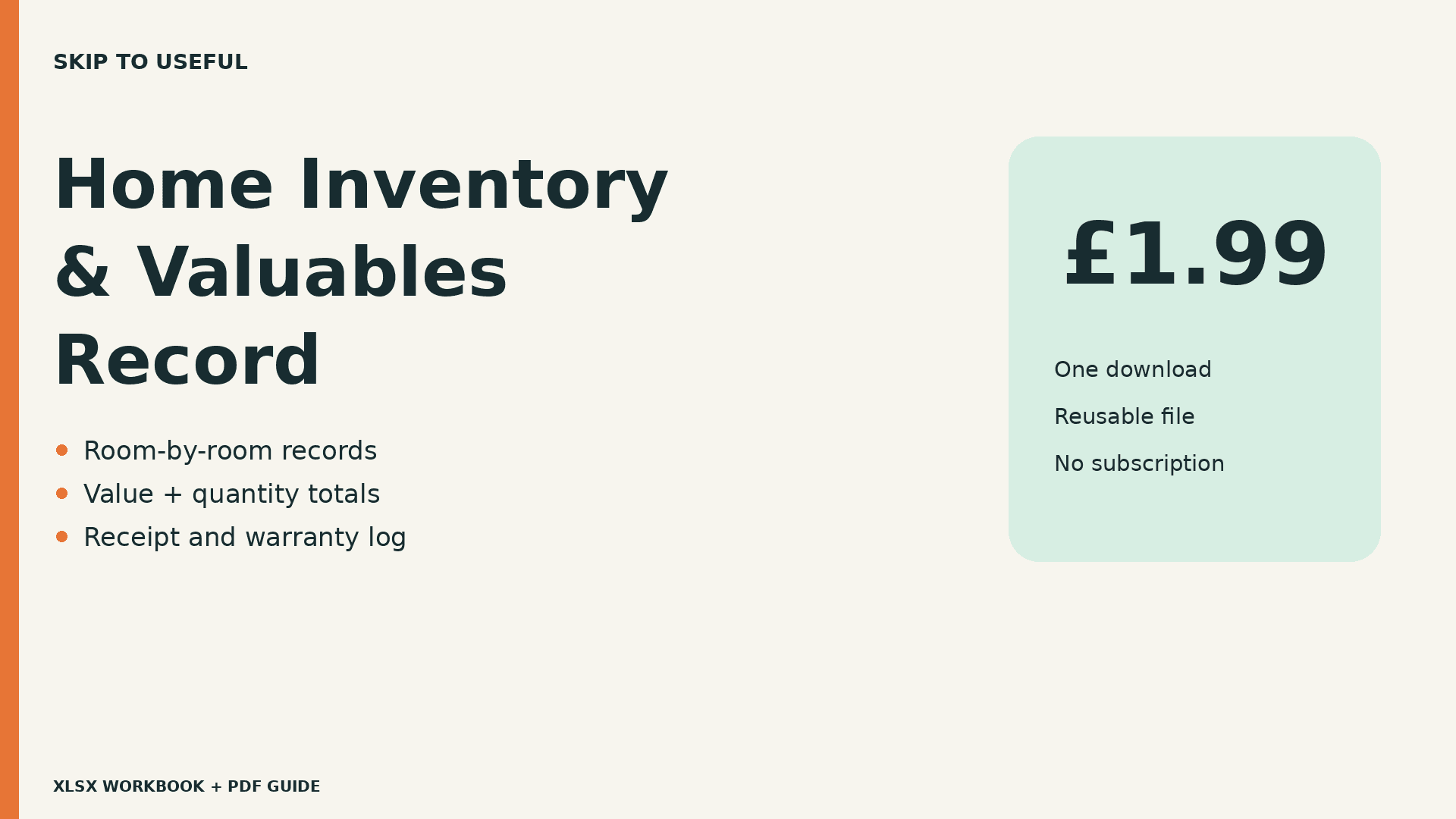 Home Inventory & Valuables Record