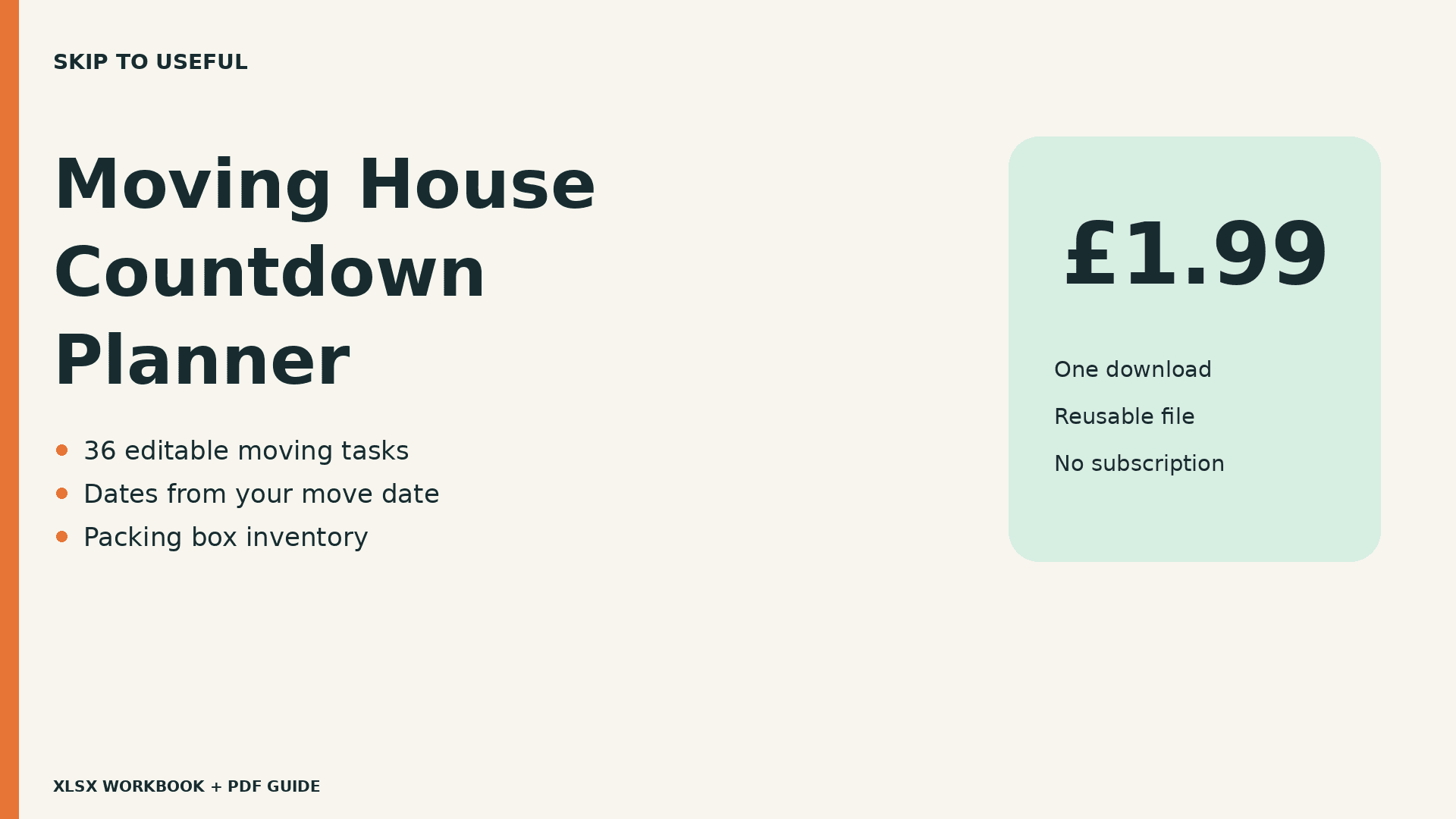 Moving House Countdown & Box Planner