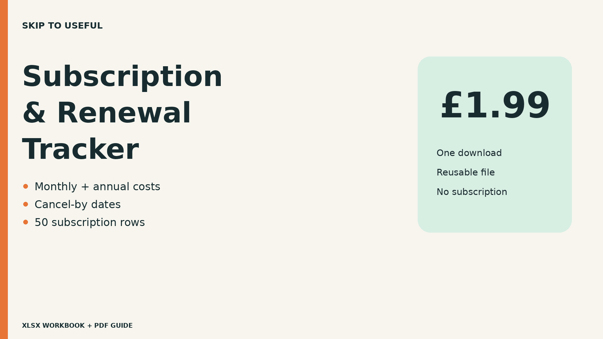 Subscription & Renewal Tracker