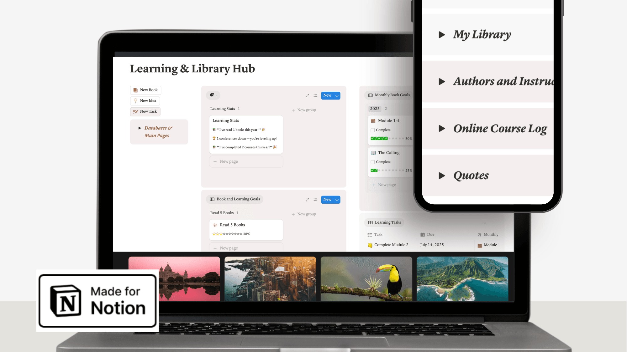 Learning & Library Hub Notion Template