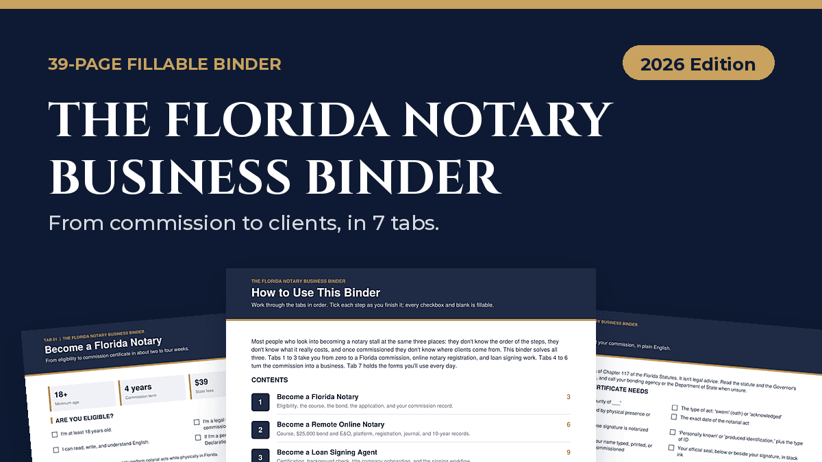 The Florida Notary Business Binder