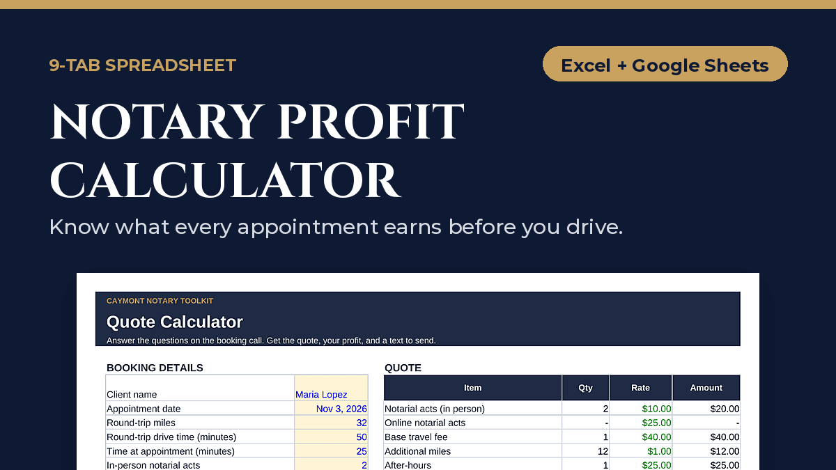 Notary Profit Calculator