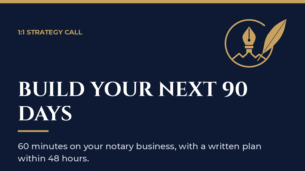 1:1 Notary Business Strategy Call