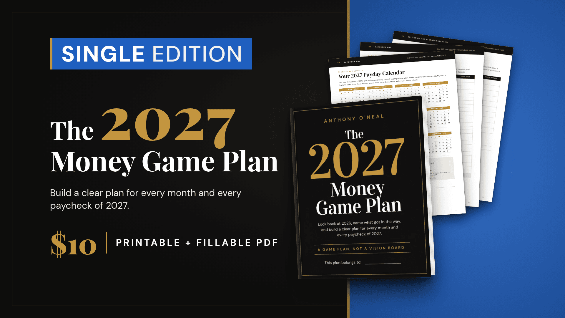 The 2027 Money Game Plan: Single Edition